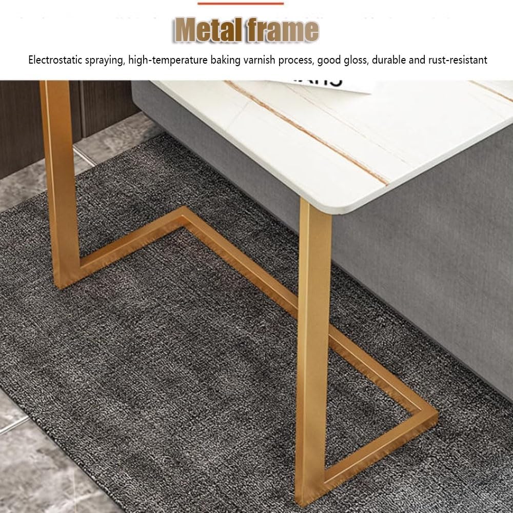 Sintered Stone End Tables C Shaped Couch Table Narrow Snack Table Living Room...