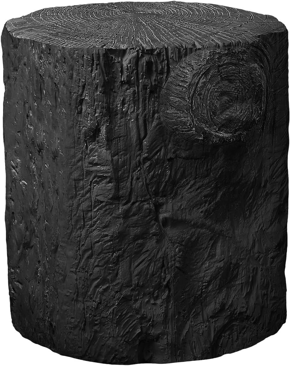 22" Weather Resistant Versatile Accent Table, Side Table with Tree Stump...