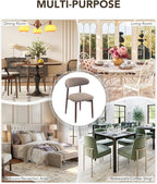 Dining Room Chairs Set of 6, Upholstered Farmhouse Dining Chairs, Modern Fabric Kitchen Chairs with Solid Wood Leg,Camel