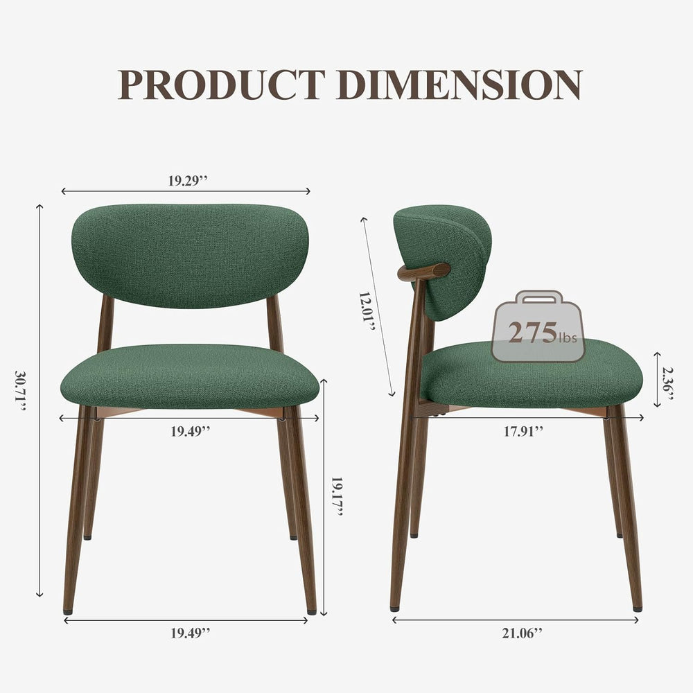 MALOL Upholstered Dining Room Chairs Set of 2, Kitchen Chairs with Metal Legs...