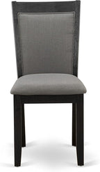 East West Furniture X627MZ650-9 9 Piece Dining Table Set Includes a Rectangle Dining Room Table with X-Legs and 8 Dark Gotham Grey Linen Fabric Parsons Chairs, 40x72 Inch, Multi-Color