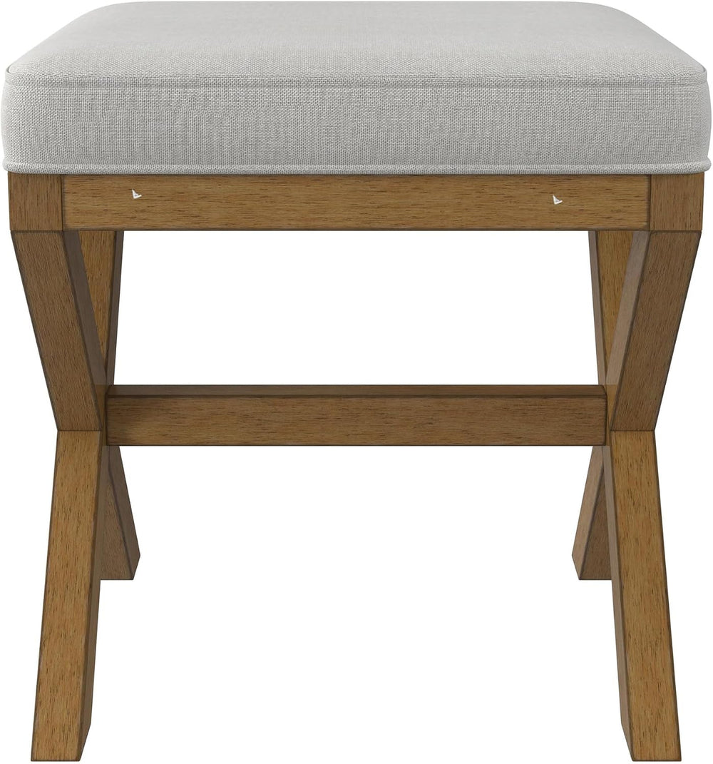Hillsdale Somerset Backless Wood Vanity Stool for Makeup Room or Bathroom, Da...