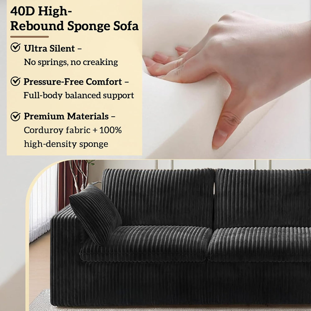 157.6" Cloud Couch Oversized Modular Sectional Sofa, U-Shaped 8 Seater D...