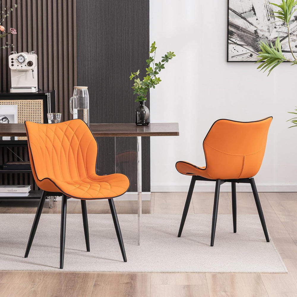 Kidol & Shellder Dining Chairs Set of 2, PU Leather Upholstered Kitchen C...