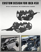 Black Motorcycle Side Cargo Rack Compatible with CFMOTO Ibex 450 2025 2026,Custom Design,Multi-Purpose,Side Luggage Rack,Saddlebag Support Carrier,CFMOTO Ibex 450 Accessories