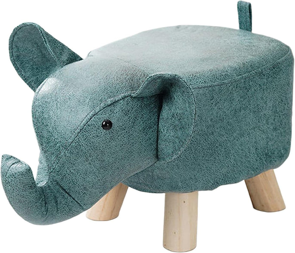 Animal Footstool Elephant Bench, Portable Shoes Changing Cute Storage, Wood O...