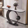 Modern Entryway Table - Half-Moon Console & Sofa Table for Hallway, Foyer, Entrance - Stylish Accent Display Furniture for Home Decor & Organization
