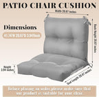 Geetery Outdoor Chair Cushions Set of 4 for Patio Lawn Furniture Wicker Rocking Dining Chairs 42x21x4 Inch High Back Seat Pads Replacement with Ties Weather-resistant Fade-resistant Indoor(Light Grey)