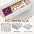 uxcell Stackable Jewelry Storage Tray, Jewelry Tray Drawer Organizer, Small Display Box for Earrings, Necklaces, Rings and Bracelets, Gray