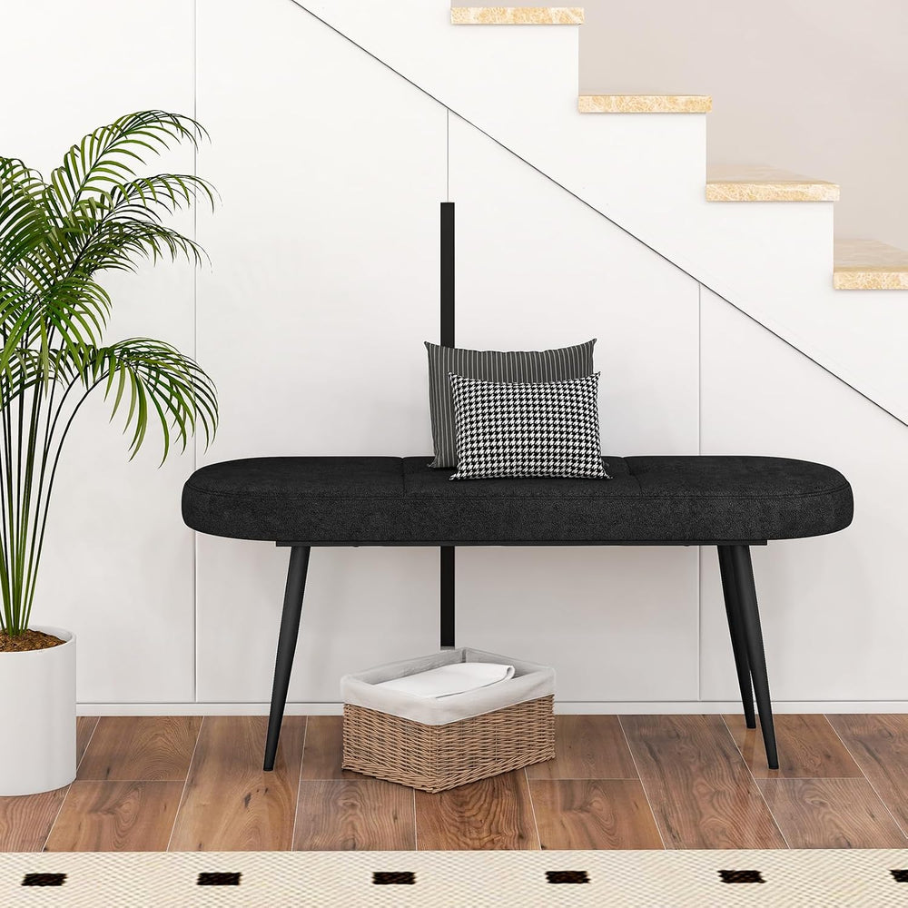 GIANTEX 47 inch Entryway Bench - End of Bed Bench, Upholstered Bench for Bedr...