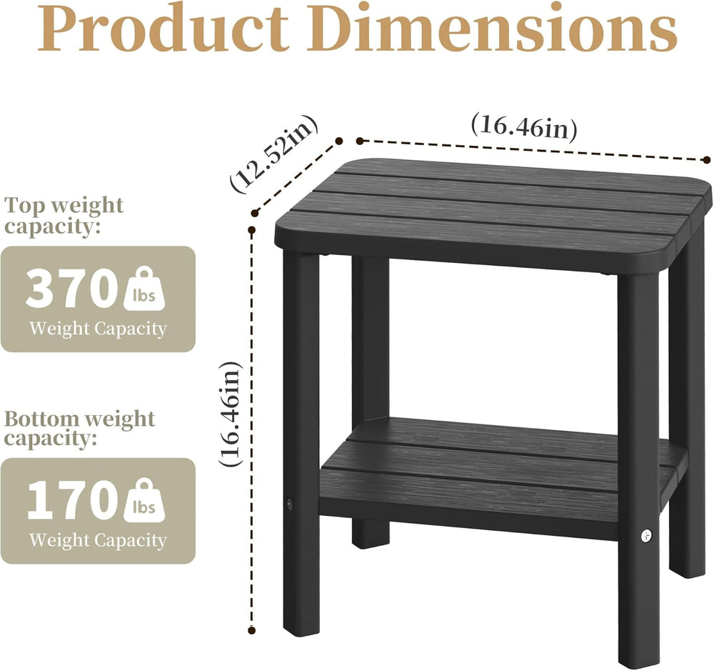 PatioZen Coffee Table Small Outdoor Side Table Weather-Resistant & Easy A...