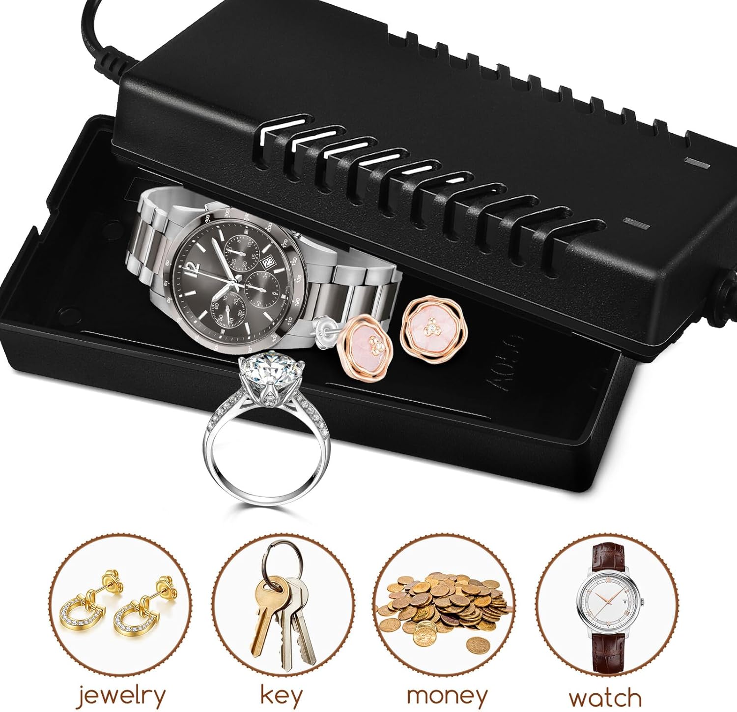 PartyKindom Hidden Safe Fake Charger Storage Box Nonfunctional Computer Plug Secret for Valuables Jewelry Money Security at Home and Travel
