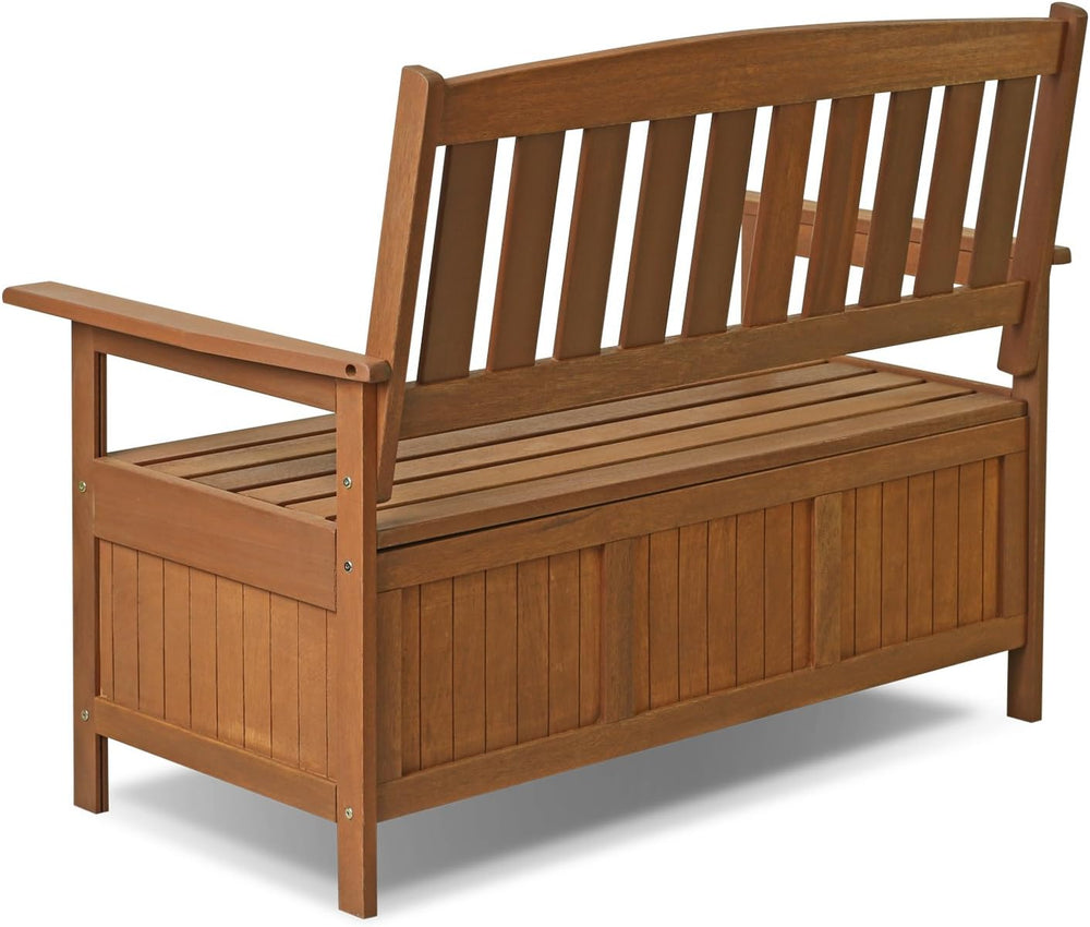 Furinno TIOMAN Outdoor Storage, Kent Storage Bench with Teak Wood, for Patio,...