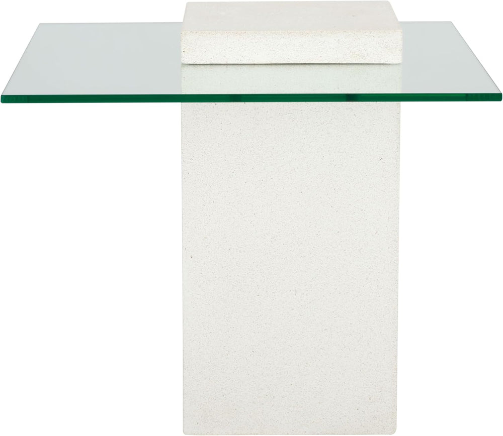 SAFAVIEH Couture Collection - Sophibeth Ivory Concrete and Glass Accent Table...