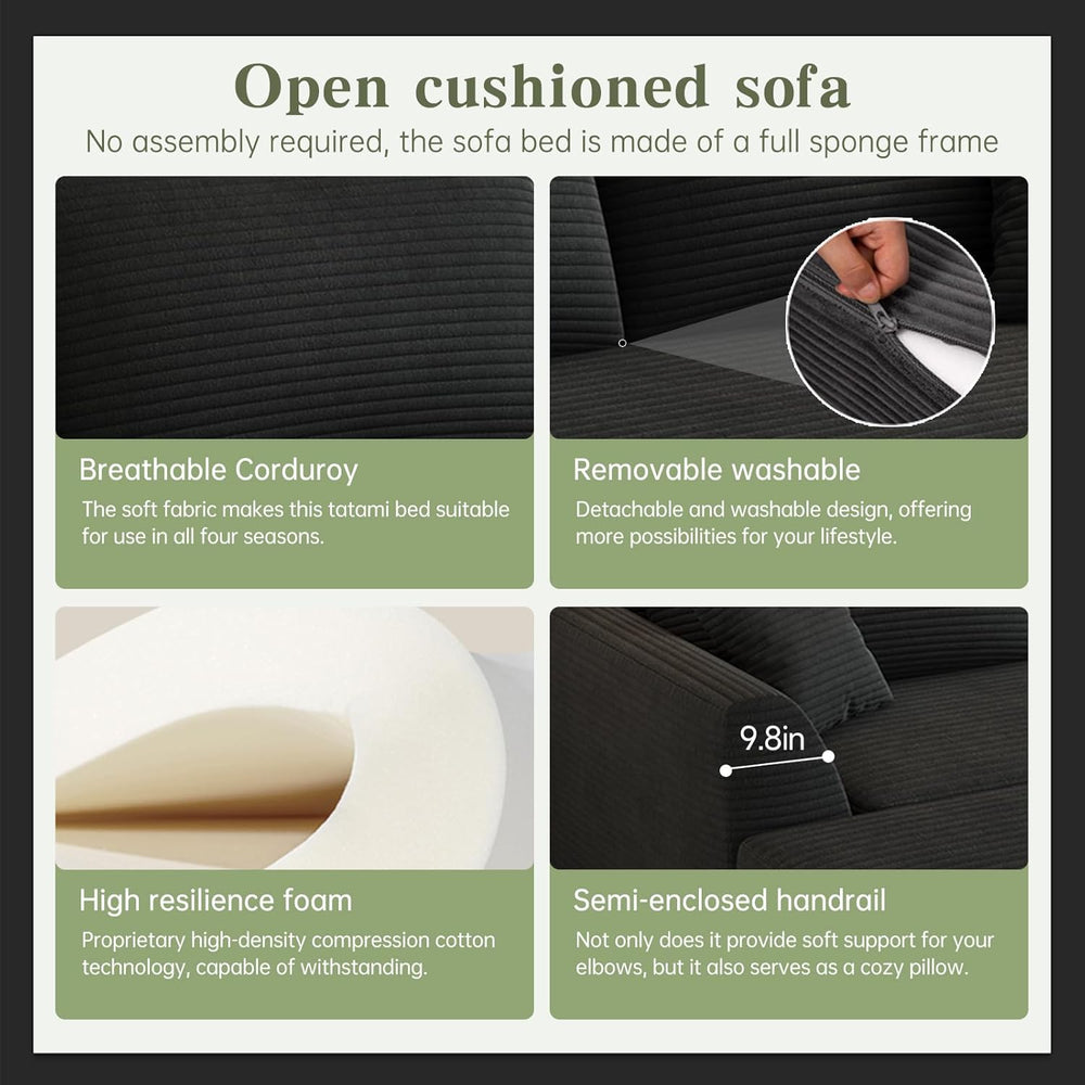 106” Modular Sectional Sofa, Cloud Sectional Couch with Deep Seat, Modern Mod...