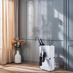 Umbrella Stand, Umbrella Holder for Entryway, 14.3 * 7.4 * 24.4inches,Square umbrella storage rack with built-in drip tray and metal hook,White.