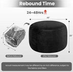 Century 3FT Bean Bag Chair - Memory Foam Filled - Removable & Machine Washable Velvet Cover - Giant Bean Bag Sofa for Adults, Teens & Kids, Perfect for Gaming, Bedroom, Living Room & Dorm (Black)