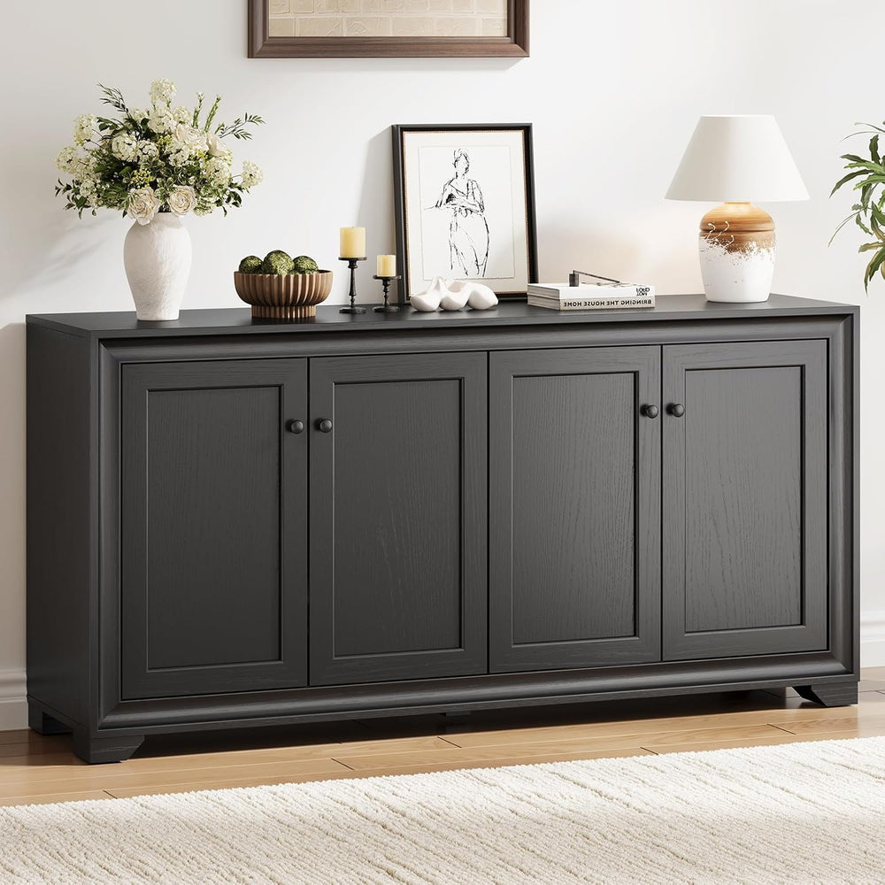 ONBRILL 60" Buffet Cabinet with Storage, 4 Doors Sideboard Buffet Cabine...