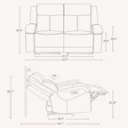 Watson & Whitely Genuine Leather Wall Hugger Power Recliner Loveseat, Brown | 2 Seater Reclining Sofa, Adjustable Power Headrests, USB & Type-C Charging Ports, Dual Recliners, Living Room & RV