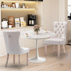 SoarFlash Kitchen Table and Chairs for 2, 24" Dining Table Set for 2 with Velvet Upholstered Chairs, 3 Piece Round Kitchen Table Set, Dining Room Table Set for Small Space, Apartment