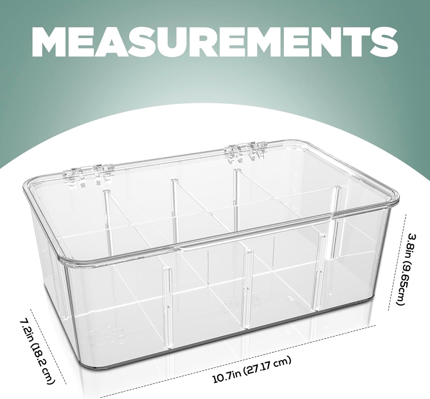 Utopia Home - Tea Bag Organizer With Lids, (2 Pack) Clear Pantry Storage Box - Stackable Partition Organizers or Holder With Lids For Drawers, Countertops, Fridge, Kitchen, Snack & Spice Organization