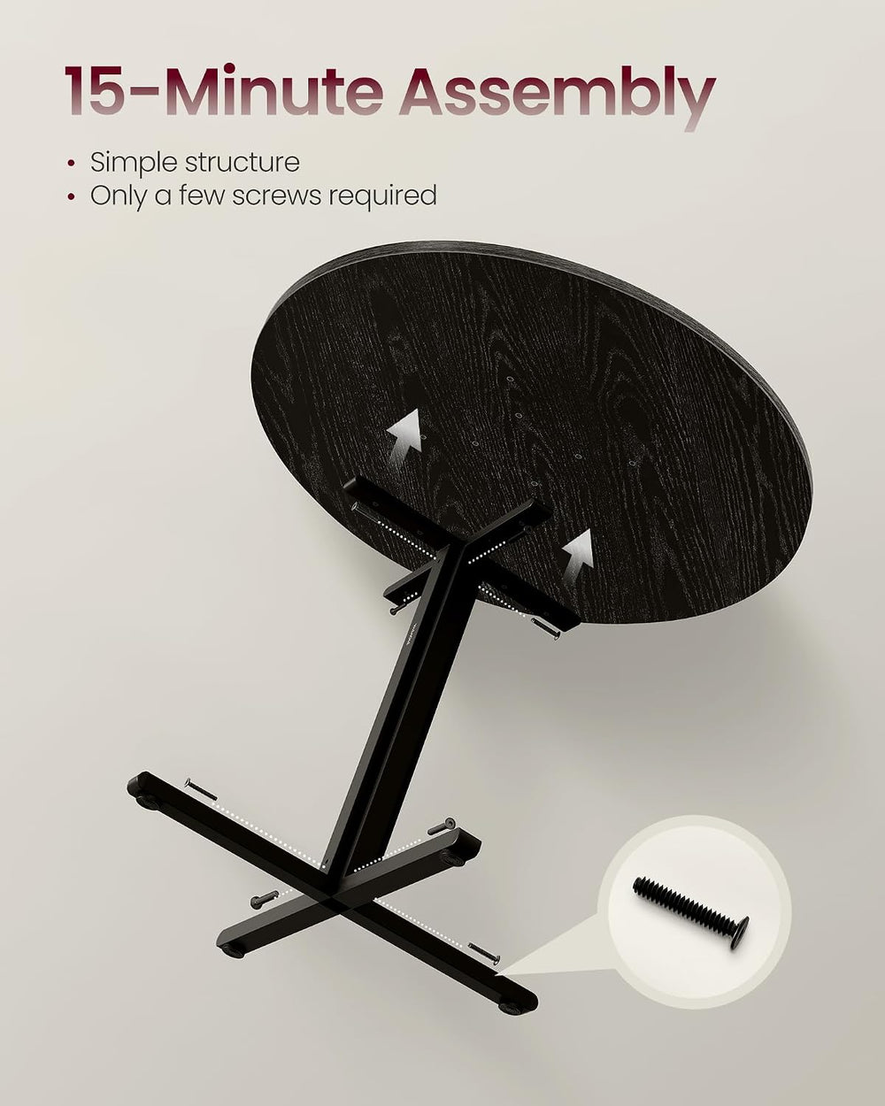 VASAGLE Dining Table, Small Round Kitchen Table for 4 People, 31.5 x 29.4 Inc...