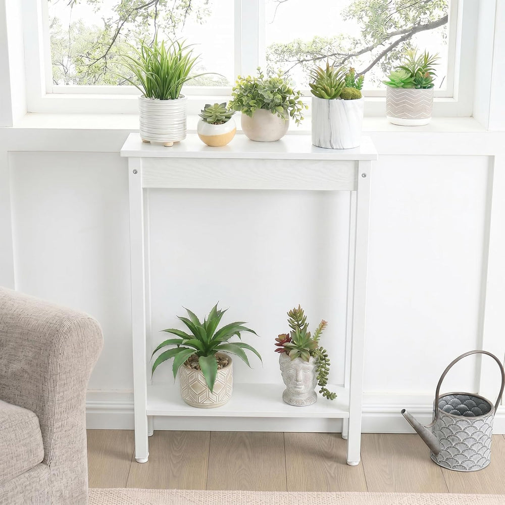 Small Console Table with Shelf Little Narrow Entryway Table Skinny Thin High ...
