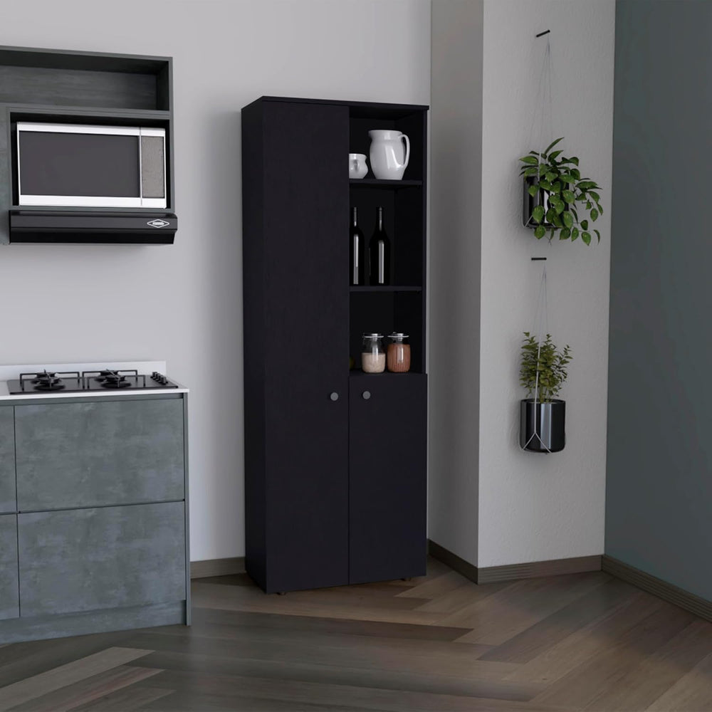 Riner 67" Slim Pantry Cabinet, 5-Tier Storage Shelves with Doors for Kit...