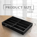 Amylove 2 Pcs Sunglass Organizer Trays Glasses Stackable Jewelry Trays Sunglass Organizer Display Box(8 Grids,Black)
