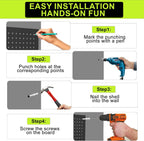 4 Pack Metal Pegboard Panels 24" x 12" Black Heavy Duty Steel Pegboard Wall Organizer, Garage Utility Tools Pegboard Storage System for Workbench, Shop, Shed Modular Peg Board Organizer Board Kit