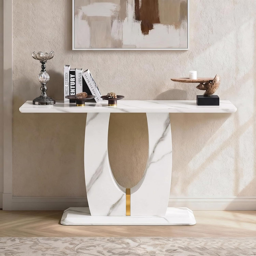 LKTART 55" MDF Console Table for Entryway, Narrow Entryway Table with Fa...