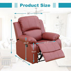Recliner Sofa Set Couches for Living Room Chair Semi PU Fabric Living Room Furniture Sets, Adjusted Reclining Couch Furniture Sofa Set for Theater Seating, Red