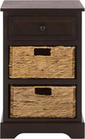 SAFAVIEH Furniture - Carrie 3-Shelf Side Table - Dark Chocolate - Solid Wood - Farmhouse Tiered Design - Ideal for Living Room, Entryway, Home Office, 16"W x 13"D x 26"H - Fully Assembled (AMH5700H)