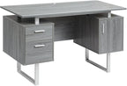 Techni Mobili Modern Office Desk with Storage, Gray