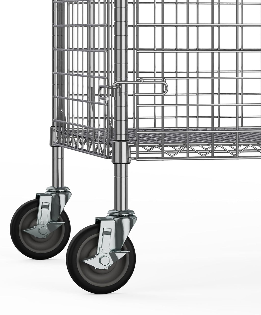 18" W x 36" L x 69" H Heavy Duty Utility Commercial Grade Metal Storage NSF Unit | Chrome Mobile Security Wire Cage Kit