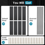 PVC Slat Wall Paneling 4x8 ft, Garage Organizer Storage System, Black Slatwall Panels for Garage Organization Product, Heavy Duty Wall Mounted Tool Storage for Home