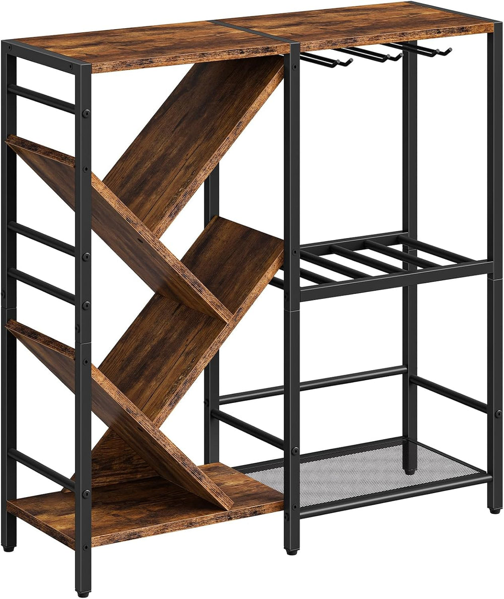 HOOBRO Liquor Bar Cabinet, Modern Liquor Cabinet with Wine Rack & Glass H...