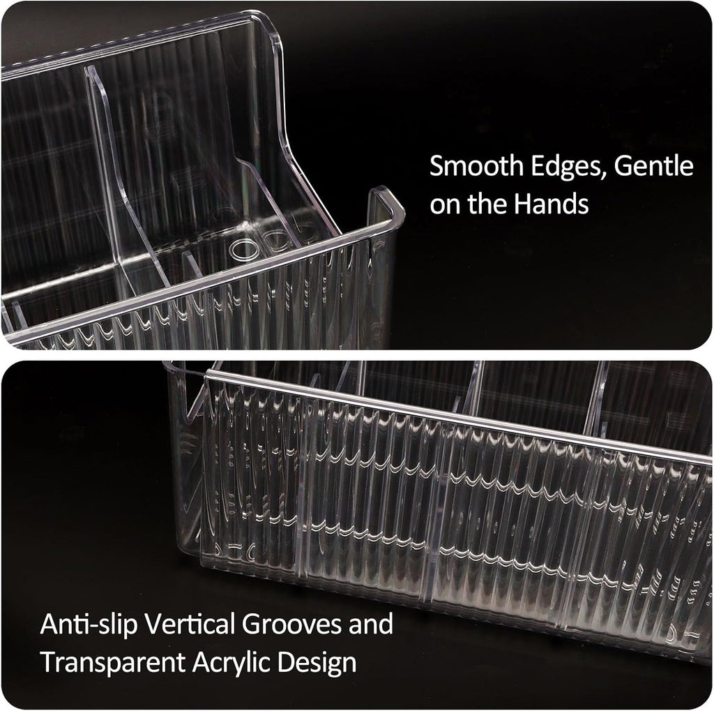 Clear Belt Organizer, Extendable Acrylic Belt Storage Holder with Adjustable Dividers, Belts Storage Container for Drawer and Closet Organization