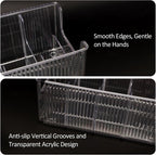 Clear Belt Organizer, Extendable Acrylic Belt Storage Holder with Adjustable Dividers, Belts Storage Container for Drawer and Closet Organization