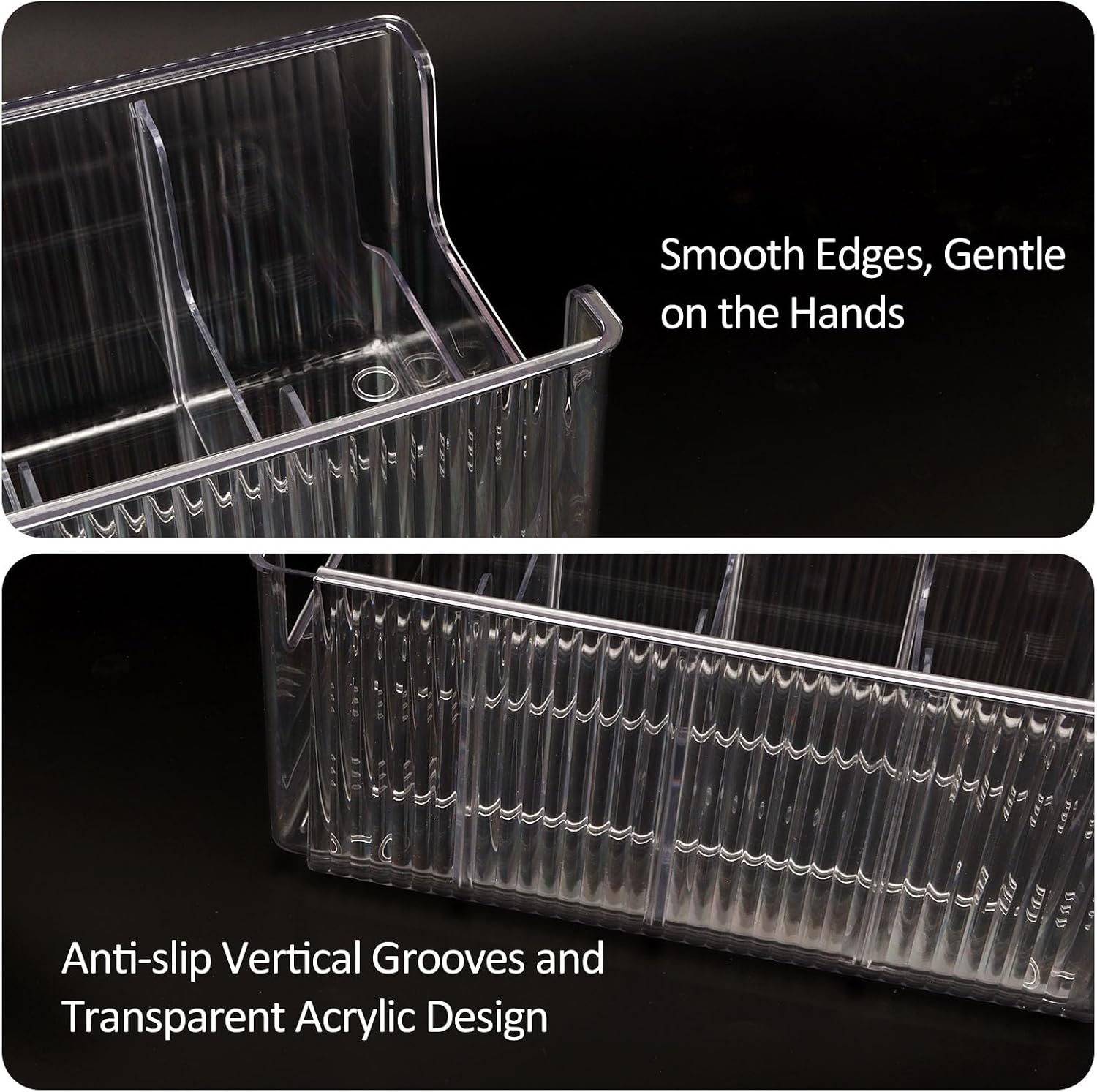 Clear Belt Organizer, Extendable Acrylic Belt Storage Holder with Adjustable Dividers, Belts Storage Container for Drawer and Closet Organization