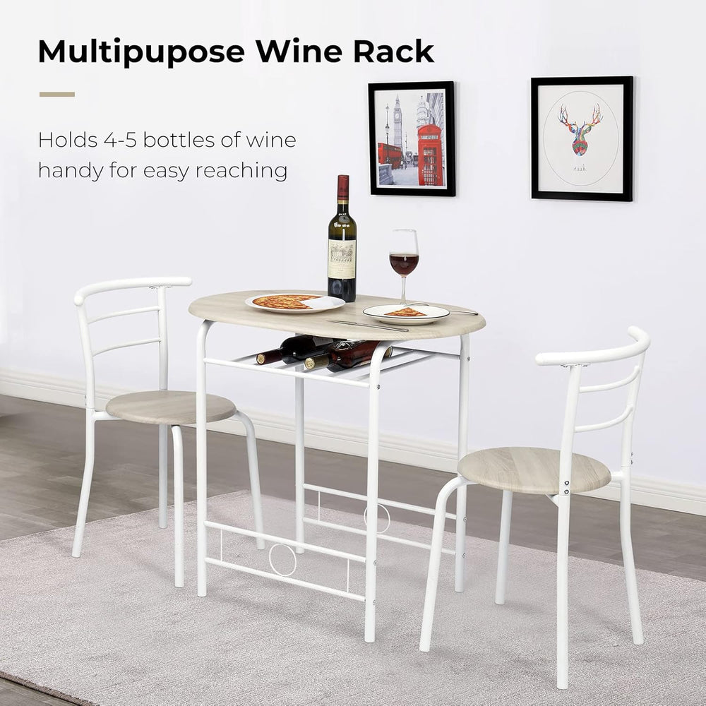VINGLI 3 Piece Dining Set,Small Kitchen Table Set for 2,Breakfast Table Set,K...