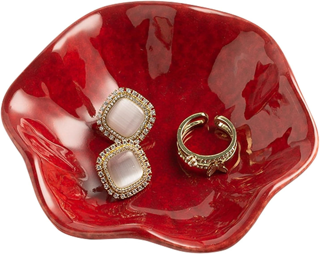 Ceramic Ring Dish, Jewelry Trinket Tray for Rings and Earrings | Keeps rings, earrings and other small jewelry in one easy-to-find place on a nightstand, vanity or bathroom counter.