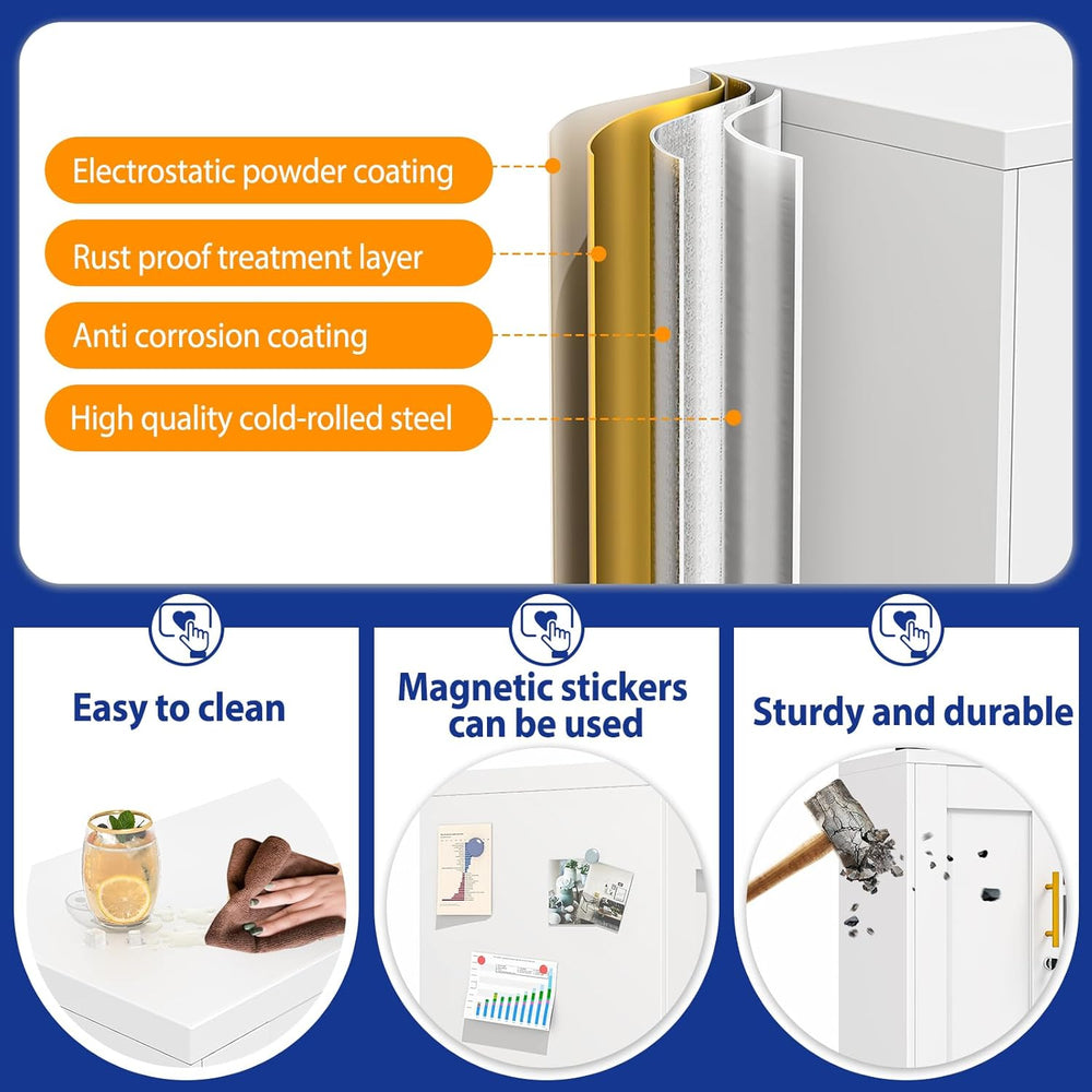 GAIOUS Metal Storage Cabinet with Lock and Wheels, Steel Tool Cabinet with 2 ...