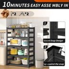 Garage Storage Shelves,5 Tier Shelving Unit, 40 inch Wide, 18” Deep, 78” Tall Organizer Metal Shelf for Basement/Laundry/Pantry Heavy Duty, Adjustable,Easy to Install (5Tier-47"Wx18"Dx78"H with Fence)