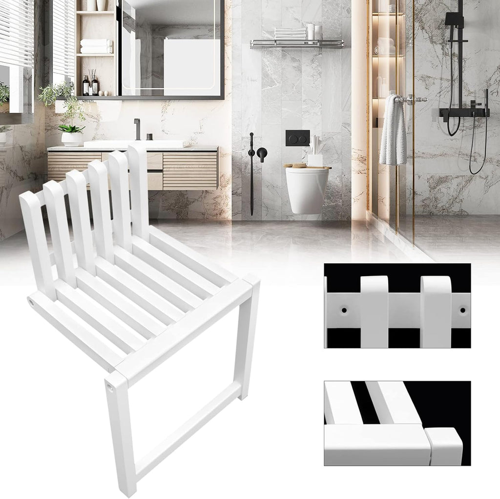 Wall Mounted Chair,Space Saving Hidden Wall Stools,Solid Wood Porch Chair,Door Shoe Cabinet Hidden Footstool Bathroom Balcony Living Stool