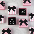14pcs Small pink Cardboard Gift Jewelry Boxes for Necklace, Earring, Ring, Pendant, Bracelet, Anklet, Jewelry Holder，Bulk Gift Box jewelry display (pink with white stripes)