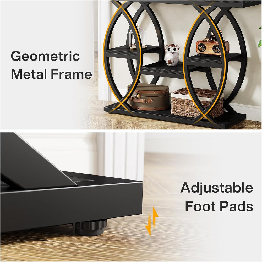 Tribesigns 39.4" Console Table, 4-Tier Sofa Table, Accent Tables, Black