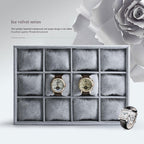 Oirlv Premium Velvet 12 Grid Jewelry Organizer Tray with Removable Pillow Watch Organizer Jewelry Tray Bracelet Bangle Watch Display Holder