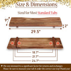 Premium Acacia Wood Bathtub Tray Caddy with Adjustable Legs, Minimalistic Design Bath Tray for Tub, Bathtub Accessories, Fit Standard and Against Wall Bath Tubs, Gift Idea for Women