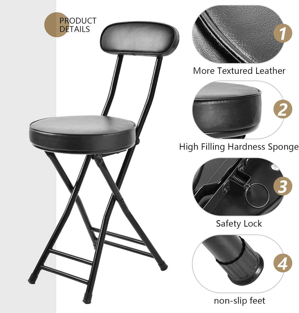 H HOMEWINS Folding Stool,23.6" Portable Foldable Bar Stool Chair | 1PCS ...